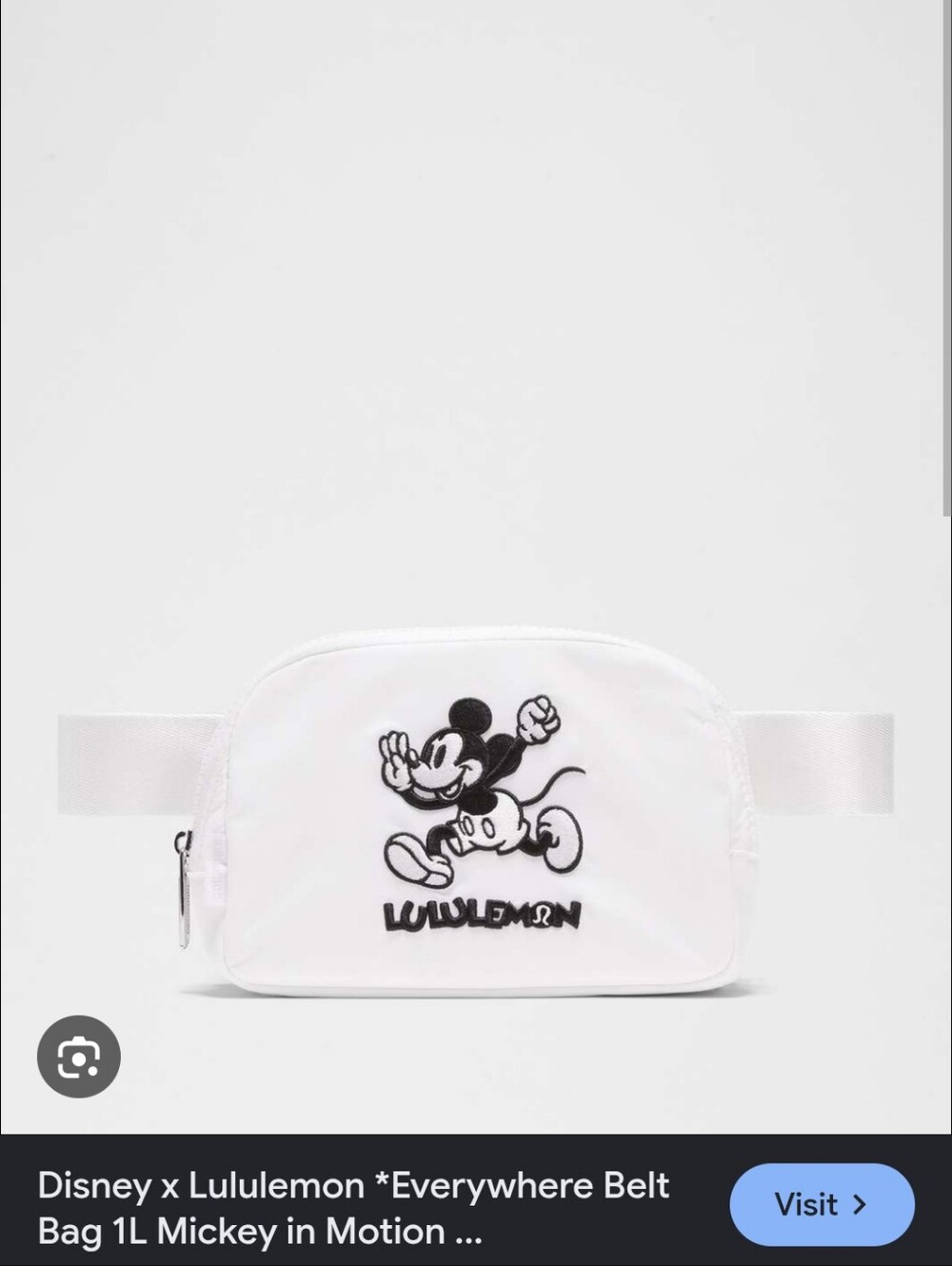 NWT Lululemon Mickey White Belt Bag
